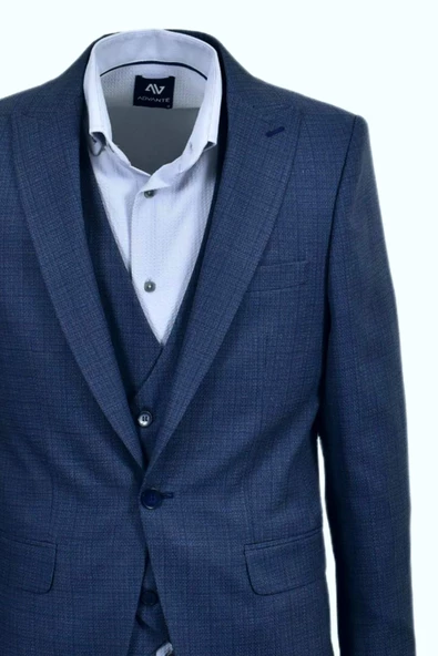 Erkek Hasır Silim Fit Takım Elbise BGL-ST03496 - Resim 7