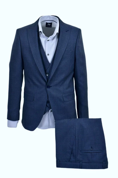 Erkek Hasır Silim Fit Takım Elbise BGL-ST03496 - Resim 4