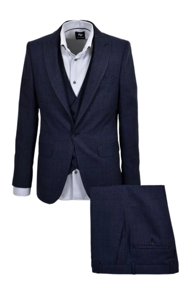 Erkek Hasır Silim Fit Takım Elbise BGL-ST03496 - Resim 3