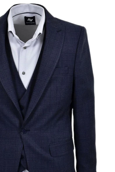 Erkek Hasır Silim Fit Takım Elbise BGL-ST03496 - Resim 6