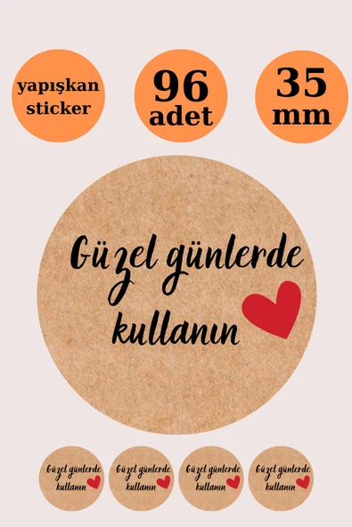 Güzel Günlerde Kullanın Bohem Kraft Sticker - Paketleme Sticker - Kraft Görünümlü Sticker