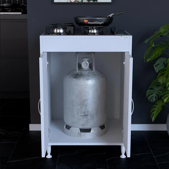 Modilayn ELİT 59,6 x 85 x 56 cm Gömme Ocak Ve Tüp Bölmeli Mutfak Dolabı - 4