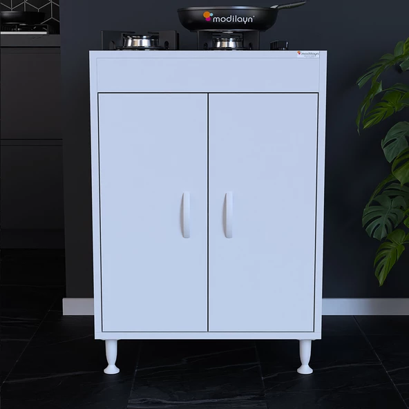 Modilayn ELİT 59,6 x 85 x 56 cm Gömme Ankastre Ocak ve Çift Raflı Mutfak Dolabı - 3