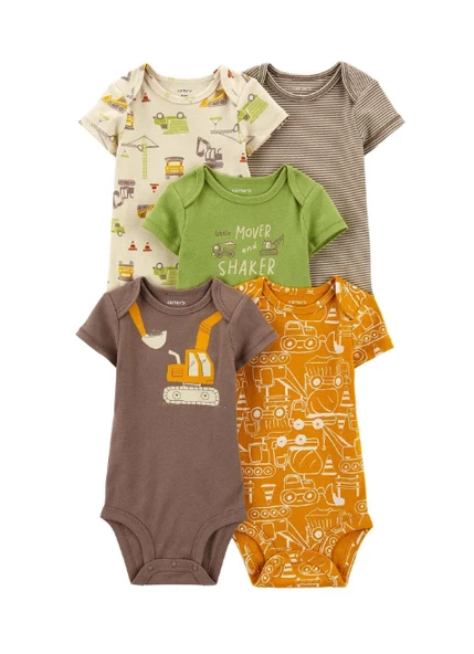 Layette Erkek Bebek 5'li Kısa Kollu Body 1Q124610 - Resim 9