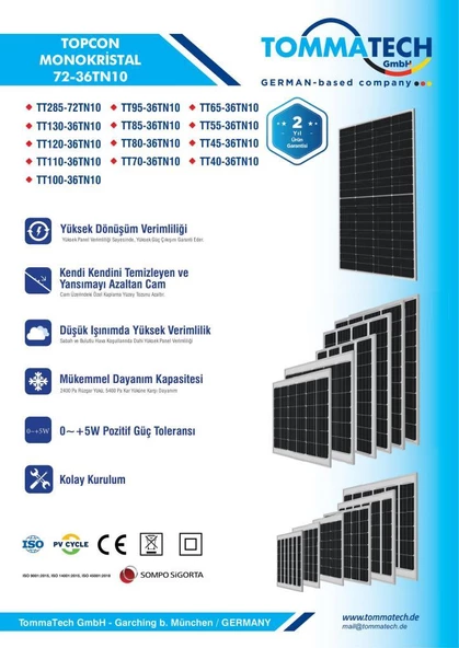 Suneng 285Wp 72TN TOPCon Güneş Paneli - 3
