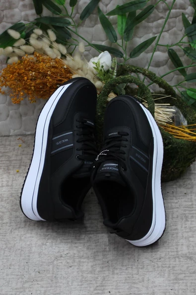 Fort 2649 Wks 2649 Siyah Beyaz Anatomik Rahat Sneaker Erkek Ayakkabı - 6
