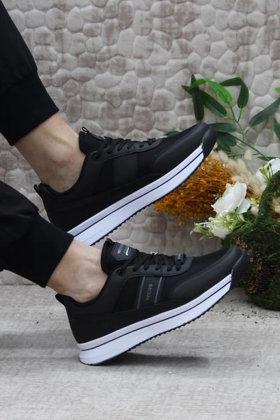 Fort 2649 Wks 2649 Siyah Beyaz Anatomik Rahat Sneaker Erkek Ayakkabı - 5