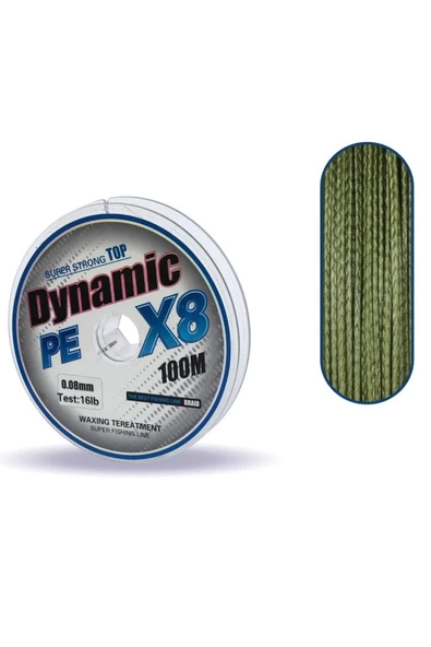 Captain Dynamic Soft PE 8 Örgü İp Misina 100mt Yeşil 0,14mm