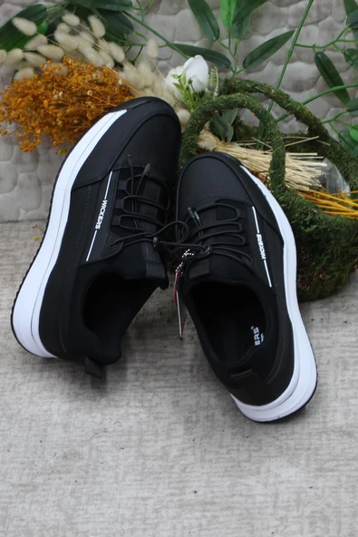 Fort 2649 Wks 2629 Siyah Beyaz Anatomik Rahat Sneaker Erkek Ayakkabı - Resim 6