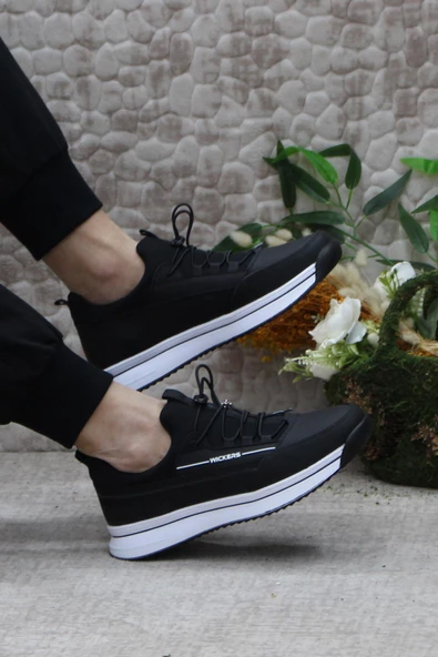 Fort 2649 Wks 2629 Siyah Beyaz Anatomik Rahat Sneaker Erkek Ayakkabı - Resim 5