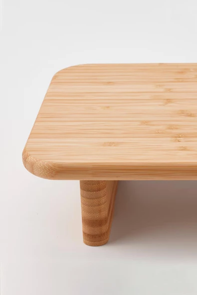 Nishev Ayaklı Kesme Tahtası Sunum Tahtası Bambu 35x22 Cm - Pratik Kolay Kullanım - 2