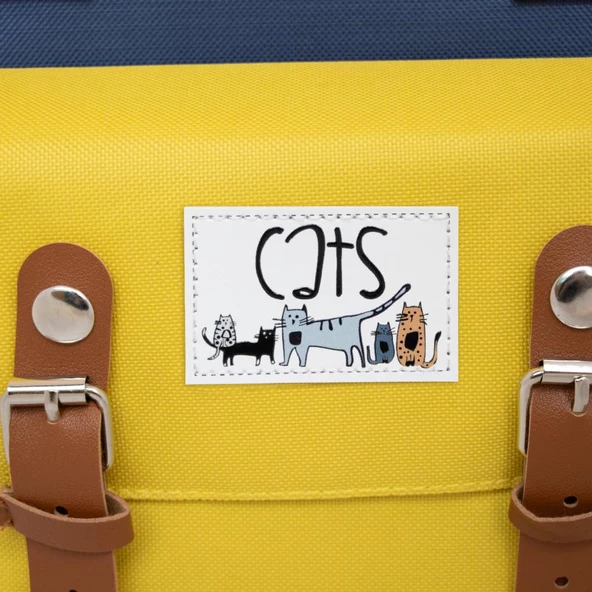 Biggdesign Cats Usb Girişli Sırt Çantası Sarı - 6