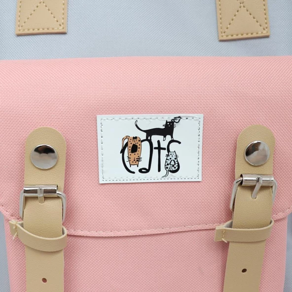 Biggdesign Cats USB Girişli Sırt Çantası Pembe - Resim 5