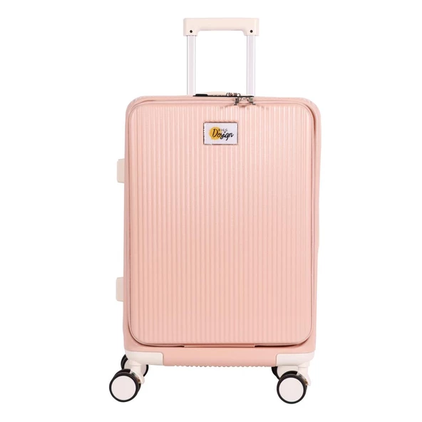 Biggdesign Moods Up Ön Bölmeli, Bardaklık ve USB Girişli Kabin Boy Valiz 20" Pembe - 9