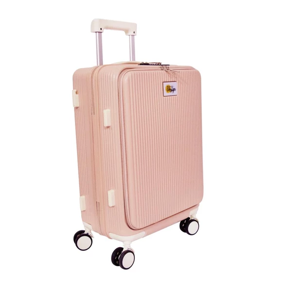 Biggdesign Moods Up Ön Bölmeli, Bardaklık ve USB Girişli Kabin Boy Valiz 20" Pembe - 6