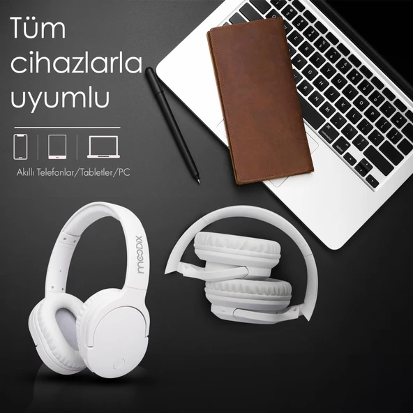 Moodix KO23BT1100B Katlanabilir Bluetooth Kulaküstü Kulaklık Siyah - 4