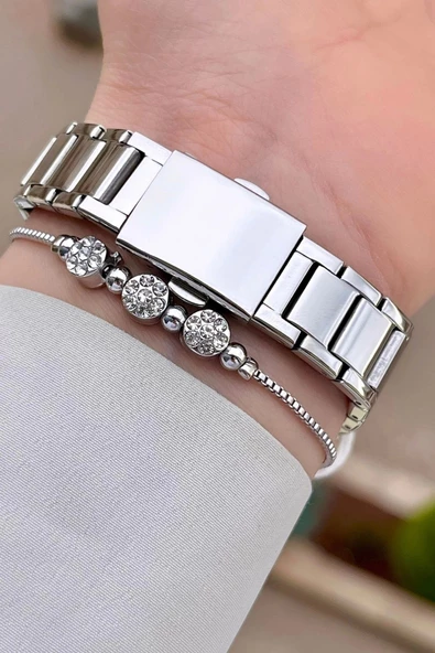 Ferrucci FCISTE273 Gümüş Renk Hediye Paketli Kadın Kol Saati ve Bileklik - 5
