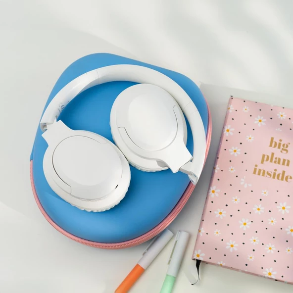 Moodix KO23NB1701 ANC Aktif Gürültü Engelleyicili Katlanabilir Bluetooth Kulaküstü Kulaklık Beyaz - 4