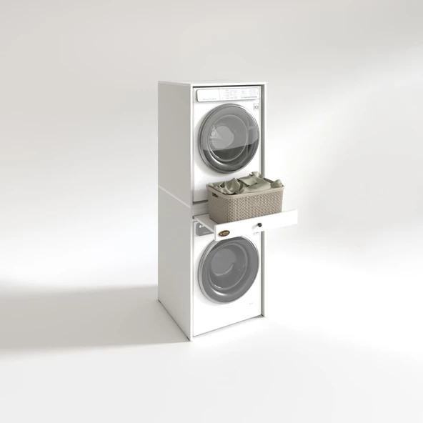 Kenzlife çamaşır-kurutma makinesi dolabı avi senna byz 187*070*60 çekmeceli banyo - 2