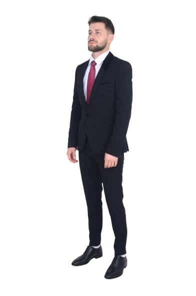 Cengiz İnler Kadife Şal Yaka  Erkek Takım Elbise - 3