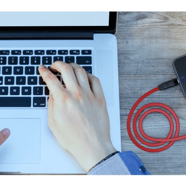 Syrox 2.1A Micro Flexible Yassı Silikon Şarj & Data Kablo 1.1M C99 - 2