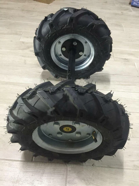 Çapa Makinası Teker Takımı 4.00 X 80 27 mm Sabit Aks Billas - 3