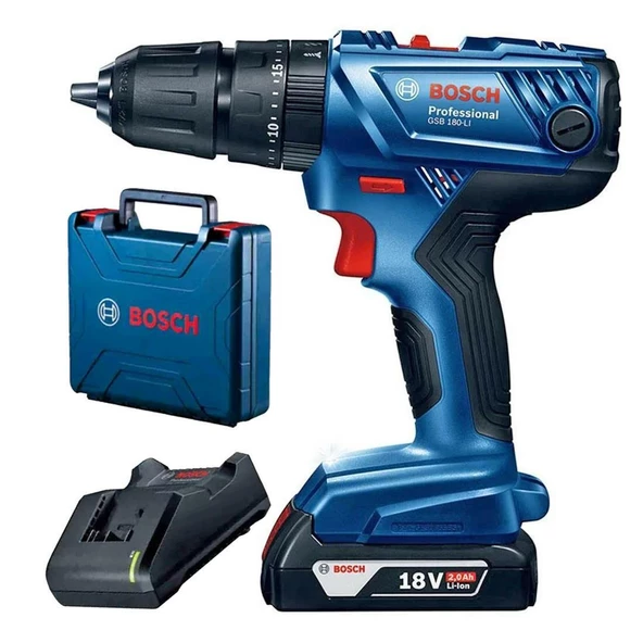 Bosch Professional GSB 180 Li 18V 2Ah Tek Akülü Darbeli Matkap - 06019F8309 ürün görseli 1