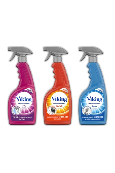 Viking TECHNOPOWER (Çok Amaçlı ,Mutfak,Banyo) Paket 750 ml X 3 Adet