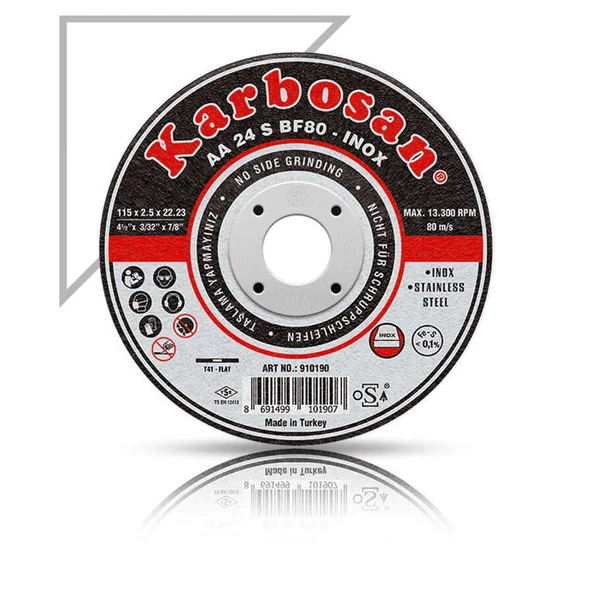 Karbosan 180x1.9x22.23 Inox Paslanmaz Çelik İnce Kesme Diski (Thinline)