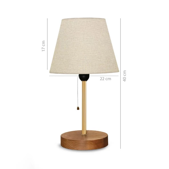 North Home Konik Kumaş Başlıklı Abajur Yatak Odası Gece Lambası Salon Aydınlatma - 6