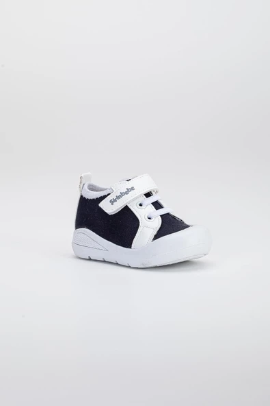 Şirinbebe Şiringenç Keten Lacivert Beyaz Erkek İlkadım Bebek Çocuk Ayakkabısı - Resim 6