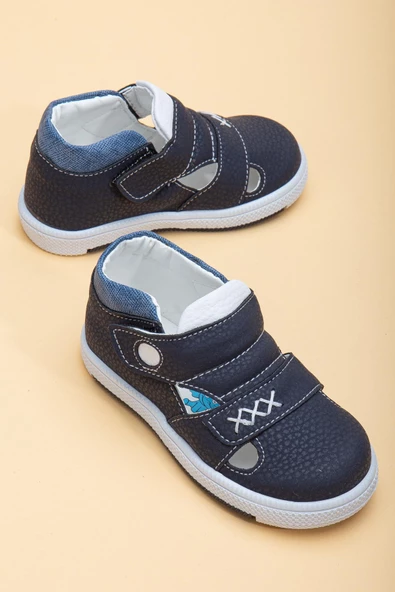 Şirinbebe Şiringenç Dikiş Detaylı İki Cırtlı Lacivert Erkek İlkadım Bebek Çocuk Ayakkabısı - Resim 2