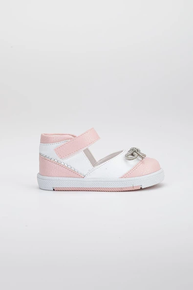 Şirinbebe Cırtlı Taşlı Pudra Kız İlkadım Bebek Ayakkabısı - 2