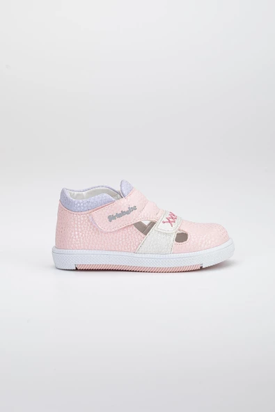 Şirinbebe Şiringenç Dikiş Detaylı İki Cırtlı Pudra Kız İlkadım Bebek Çocuk Ayakkabısı - Resim 4