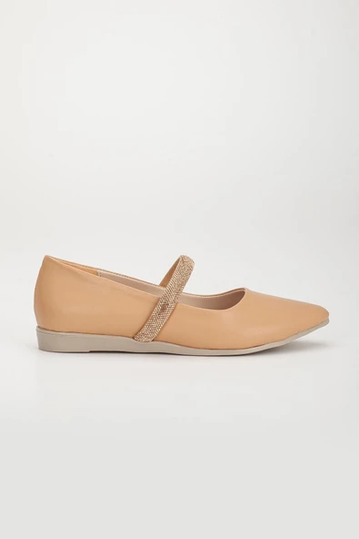 Kalın tek Sıra Taşlı Cilt Nude Kadın Babet - Resim 3