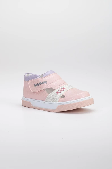 Şirinbebe Şiringenç Dikiş Detaylı İki Cırtlı Pudra Kız İlkadım Bebek Çocuk Ayakkabısı - Resim 8