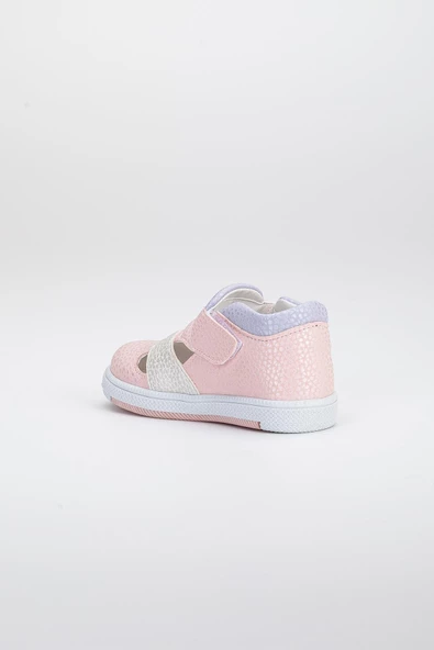 Şirinbebe Şiringenç Dikiş Detaylı İki Cırtlı Pudra Kız İlkadım Bebek Çocuk Ayakkabısı - Resim 6