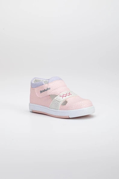 Şirinbebe Şiringenç Dikiş Detaylı İki Cırtlı Pudra Kız İlkadım Bebek Çocuk Ayakkabısı - Resim 5