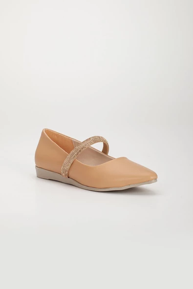 Kalın tek Sıra Taşlı Cilt Nude Kadın Babet - Resim 4