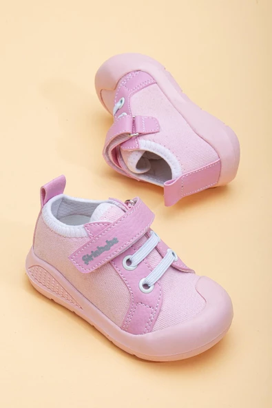 Şirinbebe Şiringenç Keten Pembe Kız İlkadım Bebek Çocuk Ayakkabısı - 2