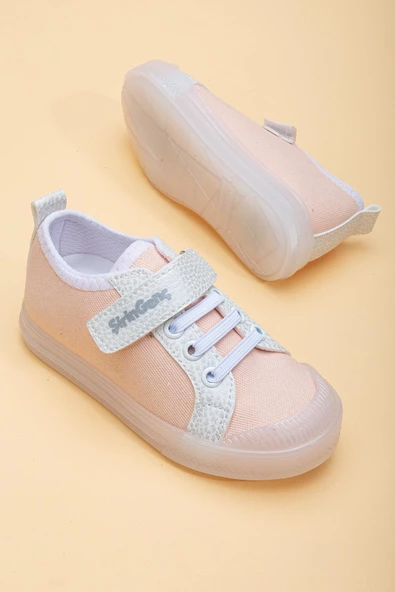 Şirinbebe Şiringenç Keten Somon Kız İlkadım Bebek Çocuk Ayakkabısı - Resim 3