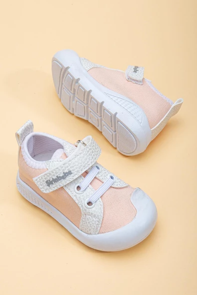 Şirinbebe Şiringenç Keten Somon Kız İlkadım Bebek Çocuk Ayakkabısı - Resim 2