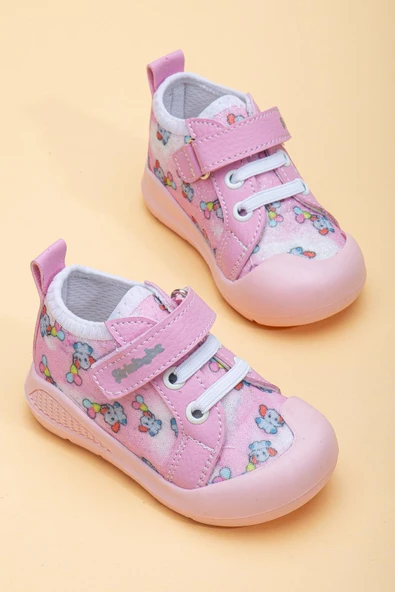 Şirinbebe Şiringenç Keten Fuşya Kız İlkadım Bebek Çocuk Ayakkabısı - 2