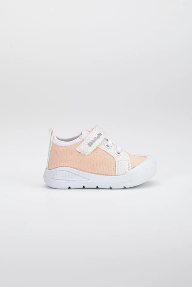 Şirinbebe Şiringenç Keten Somon Kız İlkadım Bebek Çocuk Ayakkabısı - Resim 5