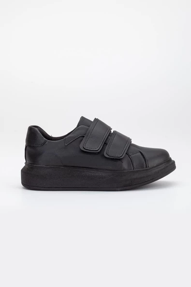 Balon Taban 2 Cırtlı Siyah Kadın Spor Ayakkabı - Resim 3