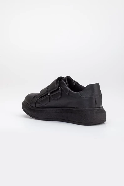 Balon Taban 2 Cırtlı Siyah Kadın Spor Ayakkabı - Resim 5