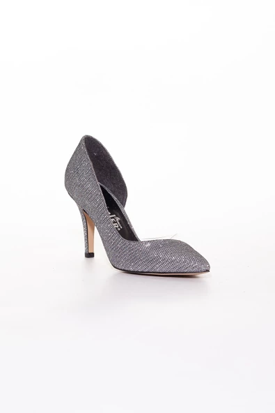 İnce Topuklu Yanı Şeffaf Platin Kadın Stiletto - 3