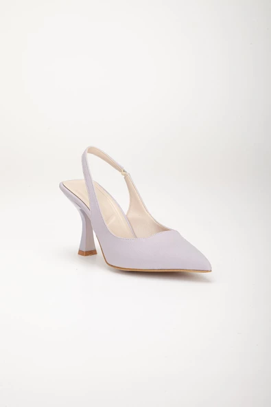 Zara Saten Arka Açık Gri Kadın Topuklu Ayakkabı - Resim 4