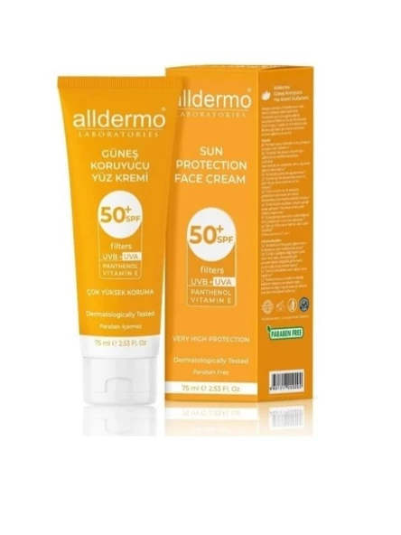 Alldermo Spf 50 Faktör Güneş Koruyucu Yüz Bakım Kremi 75 ml