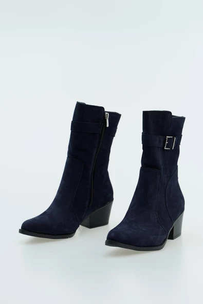 Kadın Hakiki Deri Topuklu Sivri Burun Bot - 5